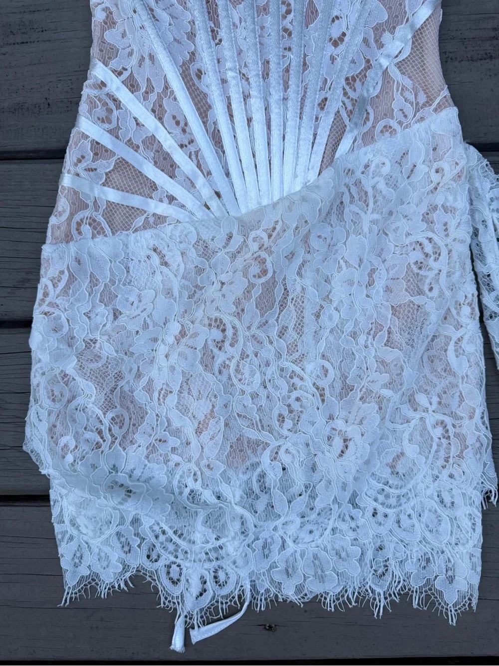 White Lace Corset Mini Dress - Elegant Strapless Party Dress